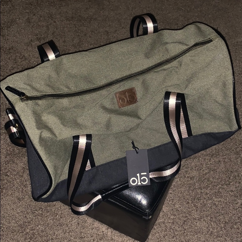 The duffle bag has never been used.
